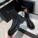 TUINANLE Chelsea Boots Chunky Boots Women Winter Shoes PU Leather Plush Ankle Boots Black Female Autumn Fashion Platform Booties