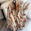 Warm Winter Scarf Cashmere Women Pashmina Design Print Shawls Wrap Female Thick Blanket Soft Bufanda Stoles 2022 Fashion