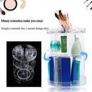 360 Degree Rotating Cosmetics Storage Rack Height Adjustable Makeup Organizer Assembly Skin Care Holder Bathroom Display Case