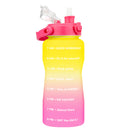 Quifit加仑2升吸管水壶 3.8和2升大容量Tritan材质 不含BPA 励志标语 时间刻度 2000毫升水壶