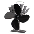Black Fireplace 4 Blade Heat Powered Stove Fan komin Log Wood Burner Eco Friendly Quiet Fan Home Efficient Heat Distribution