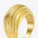 ENFASHION Chunky Lines Rings For Women Gold Color Elegant Ring Stainless Steel Friends Gifts Fashion Jewelry Anillos Mujer R4069