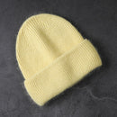 Rabbit Fur Beanies Soft Warm Fluffy  Winter Hat for Women Angora Knitted Hat  Skullies Beanies Female Bonnet Woman Knit Cap