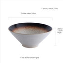 Japanese creative tableware set, commercial bamboo hat ceramic bowl, household large ramen, rice, noodles, soup bowl