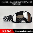 Retro Motorcycle Goggles Ski Glasses Motocross Sunglasses Wide Vision MTB ATV Goggles Cafe Racer Chopper Cycling Racing