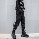 Black High Waist Cargo Pants Women Casual Punk Pants Gothic Streetwear Pencil Harajuku Cool Trousers Fashion Hip Hop Girls Pants