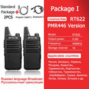 RETEVIS 2件迷你对讲机PMR 446便携式双向无线电ht PTT对讲机RT622便携式电台，适用于狩猎咖啡厅RT22