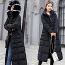 2022 new winter jacket women's warm fashion bow belt fox fur collar coat long dress women's thick coat