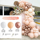Hot Pink Balloon Garland Arch Kit Butterfly Stickers Chrome Rose Gold Latex Balloons for Birthday Wedding Baby Shower Decoration