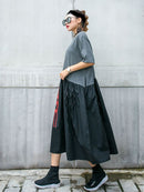 XITAO  Dress Fashion New High Waist Elegant 2020 Summer Pullover Patchwork Hit Color Goddess Fan Casual Dress GCC3514