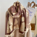 Warm Winter Scarf Cashmere Women Pashmina Design Print Shawls Wrap Female Thick Blanket Soft Bufanda Stoles 2022 Fashion