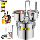 VEVOR 12L 20L 30L 酒精酿造蒸馏器 DIY 月光宝盒装置 不锈钢蒸馏器 威士忌啤酒葡萄酒白兰地家用电器