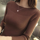 2023 Spring Casual Long Sleeve autumn Knitted Sweater Women Pullover Sweaters Korean Style Winter Slim White Pull Knitwear 7571