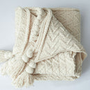 REGINA Brand Chunky Knit Chenille Blankets Cute Pompoms Home Decorative Warm Weighted Cozy Sofa Bed TV Knitted Throw Blanket
