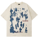 Summer Short Sleeve T Shirts Men Hip Hop People Shadow Print T Shirt Streetwear Harajuku Casual Cotton Tops Tees New 100% Cotton