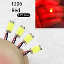 40颗/批 0402 0603 0805 1206 LED SMD 带线，适用于火车模型 HO N OO 比例，红黑线预焊微型利兹，透视模型铁路