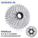 SUNSHINE Road Bike 8 9 10 11 12 Speed Velocidade 11-23T/25T/28T/30T/32T/34T Bicycle Cassette Freewheel MTB Sprocket for SHIMANO