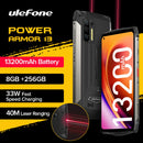 Ulefone Power Armor 13 13200mAh 坚固型手机 256GB 安卓12 防水智能手机 6.81” 2.4G/5G 无线局域网移动电话 NFC 全球版