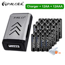 PALO 4Pcs 3000mAh 1.2V AA Rechargeable Batteries+4Pcs 1100mAh 1.2V AAA Battery NI-MH AA AAA Rechargeable Battery for Camera Toy