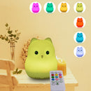Rabbit LED Night Light Touch Sensor Remote Control 9 Colors Dimmable Timer Rechargeable Silicone Bunny Lamp for Kids Baby Gift