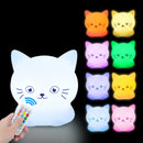 Rabbit LED Night Light Touch Sensor Remote Control 9 Colors Dimmable Timer Rechargeable Silicone Bunny Lamp for Kids Baby Gift