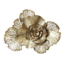 Modern Wrought Iron 3D Gold Flower Wall Mural Decoration Home Livingroom Wall Hanging Crafts Hotel Porch Wall Sticker Ornaments