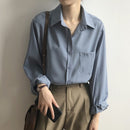 Loose White Shirts for Women Top Turn-down Collar Solid Female Shirts Casual Office Ladies Tops 2022 Spring Summer Blouses 11354