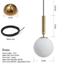 Modern Pendant Lamp Luxurious Gold Glass Ball Lampshade Hanging Lights Fixtures For Dining Room Bedroom Decoration Lighting