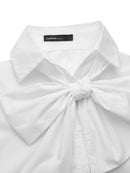 Celmia Elegant White Shirts 2022 Fashion Women Bow Tie Long Sleeve Tops Casual Party Blouse Summer Tunic Solid Blusas Femininas
