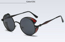 TUZENGYONG Fashion Polarized Steampunk Sunglasses Men/Women Round Metal Carving Vintage Sun Glasses Gothic UV400 Sunglass