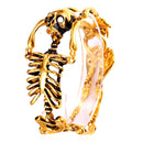 U7 Gothic Skull Bracelet for Men Stainless Steel Steampunk Heavy Skeleton Wristband Chains Halloween Party Accessories