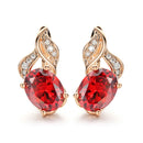 4 Color Noble Natural Zircon Flower Stud Earrings Red Green Color High Quality Earrings For Woman Aesthetic Luxury Jewelry Gift