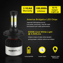 NIGHTEYE 超亮汽车大灯 H7 LED H4 LED H8/H9/H11 HB3/9005 HB4/9006 汽车灯泡 72W 9000LM 汽车前照灯 6500K