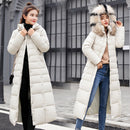 2022 new winter jacket women's warm fashion bow belt fox fur collar coat long dress women's thick coat