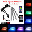 NLpearl APP Car Interior Ambient Light Neon LED Strip Foot Light with USB Wireless Remote Music Auto Atmosphere Decorative Lamp