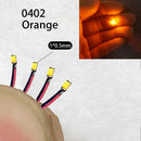 40颗/批 0402 0603 0805 1206 LED SMD 带线，适用于火车模型 HO N OO 比例，红黑线预焊微型利兹，透视模型铁路