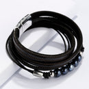 ALLYES Boho Leather Bracelets for Women Femme 5 Ceramic Beads Double Wrap Multilayer Men Bracelets & Bangles Female Jewelry Gift