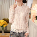 2022 Fashion Summer White Lace Women's Clothing Long Sleeve Chiffon Women Shirts Blouses Blusas Black Women's Tops Blouse 51C