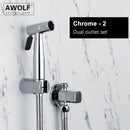 Awolf 玫瑰金卫生淋浴喷头手持式马桶坐浴喷雾器套装不锈钢净身器黄铜阀门肛门淋浴器 AP2102