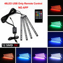 NLpearl APP Car Interior Ambient Light Neon LED Strip Foot Light with USB Wireless Remote Music Auto Atmosphere Decorative Lamp