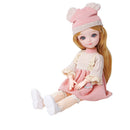 New 12 Inch 22 Movable Joints BJD Doll 31cm 1/6 Makeup Dress Up Cute Brown Blue Eyeball Dolls with Fashion Dress for Girls Toy
