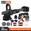 SPTA 18V 5Inch Cordless Car Polisher Dual Action 15mm Orbit  Variable Speed Polishing Machine With 4000mAh Battery For Polishing
