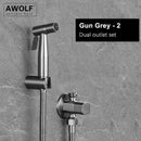 Awolf 玫瑰金卫生淋浴喷头手持式马桶坐浴喷雾器套装不锈钢净身器黄铜阀门肛门淋浴器 AP2102