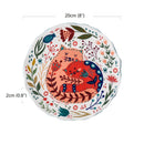 8 Inches Ceramic Dinner Plates Japanese Hand-painted Cartoon Cat Plate Creative Colorful Household Dishes Dinnerware Tableware