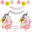 Unicorn Party Supplies Disposable Tableware Set Kids Birthday party Decoration Unicornio Decor Plates Cup Banner Baby Shower