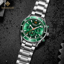 WISHDOIT 2021 New Fashion Diving Watch Men's Blue Top Brand Luxury Stainless Steel Waterproof Leisure Sports Quartz Men's Watch