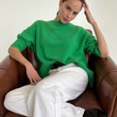 Hirsionsan Winter Oversized Sweater Women 2022 Elegant Knitted Basic Pullovers O Neck Loose Soft Female Cashmere Jumper