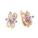 4 Color Noble Natural Zircon Flower Stud Earrings Red Green Color High Quality Earrings For Woman Aesthetic Luxury Jewelry Gift