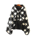 Wearable Plaid Fleece Blanket With Button Polyester Winter Warm Throws on Sofa Bed Travel Thicken Bedroom Grey Throw Blanket
