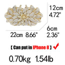 Boutique De FGG Dazzling Crystal Women Evening Metal Clutches Bag Hardcase Wedding Party Flower Bridal Handbag Clutch Purse